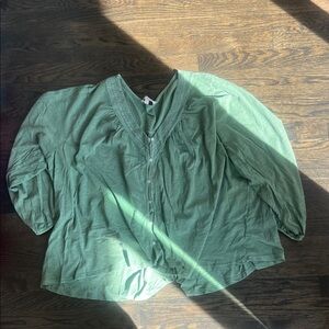 Lucky Brand Women’s Sage Green Top — chic, versatile, lightweight blouse